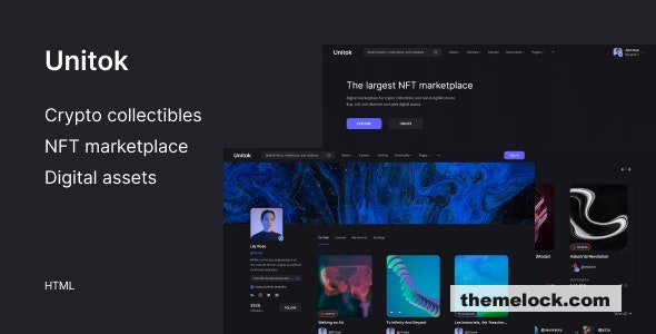 Unitok – NFT 市场 HTML 模板