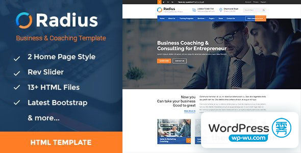 Radius v1.0 – 培训、指导、咨询和业务 HTML 模板