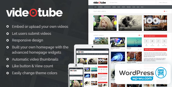 VideoTube v3.4.5 – 响应式视频 WordPress 主题