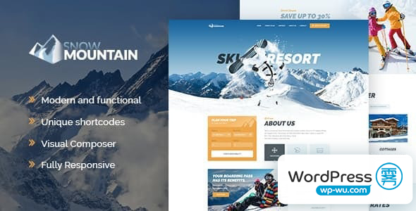 Snow Mountain v1.2.6 – 滑雪胜地和滑雪板学校 WordPress 主题