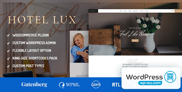 Hotel Lux v1.2.3 – 度假村和酒店 WordPress 主题