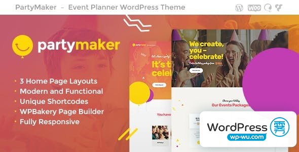 PartyMaker v1.1.7 – 活动策划和婚礼代理 WordPress 主题