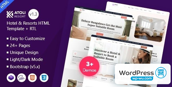 Atoli v1.3 – 酒店及度假村预订 Bootstrap 5 模板